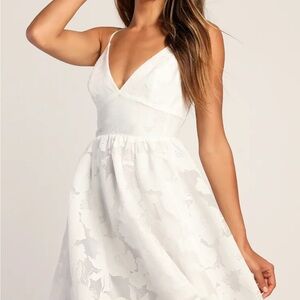 Lulu's White Floral Mini Dress